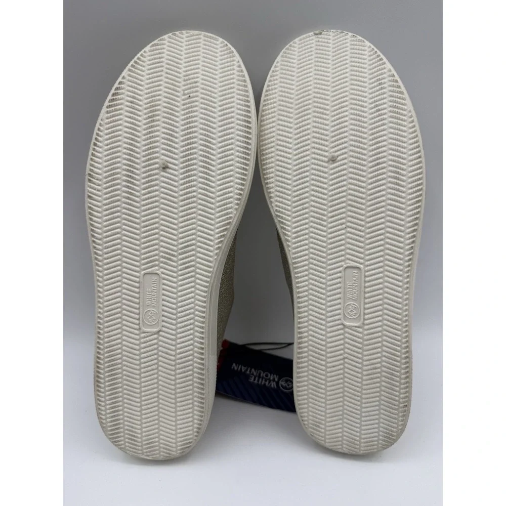 NWT White Mountain Sparkly Bling Sneaker Slip On Shoe Sz 10‎ Metallic Taupe